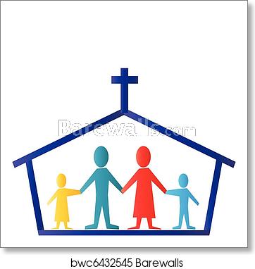 362x382 Church And Family Logo Vector, Art Print Barewalls Posters