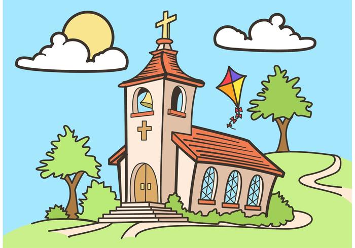 700x490 Country Church Vector Drawing Free