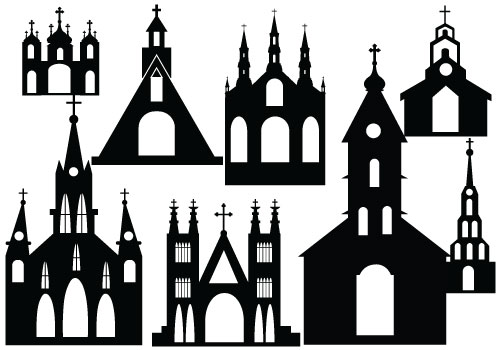 500x350 Silhouette Castle And Church Clipart Free Cliparts Download