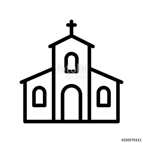 Church Vector, Feast Of Saint Patrick Line Icon Stock Image 500x500 Church Vector, Feast Of Saint Patrick Line Icon Stock Image