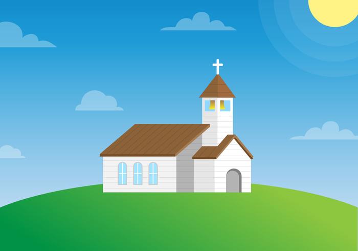 Country Church On A Hillside Vector 700x490 Country Church On A Hillside Vector