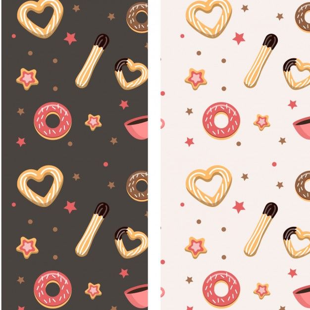 626x626 Churros And Donuts Pattern Free Vector Pastry, Pattern, Backdrop