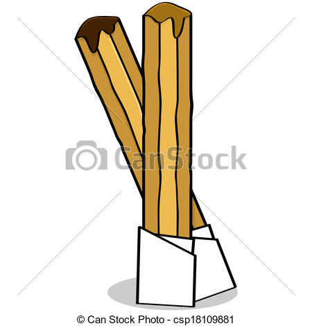 450x470 Churros Cartoon Illustration Of The Traditional Spanish Pastry