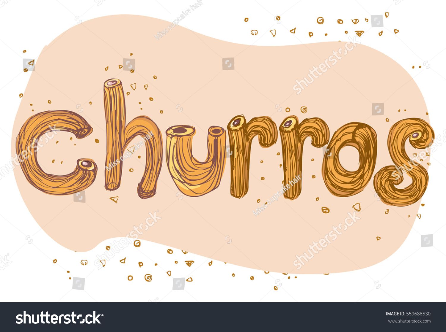 1500x1119 Vector Hand Draw Illustration Mexican Churros Coolerful