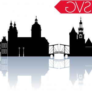 300x300 Cincinnati Ohio City Vector Skyline Silhouette Usa City