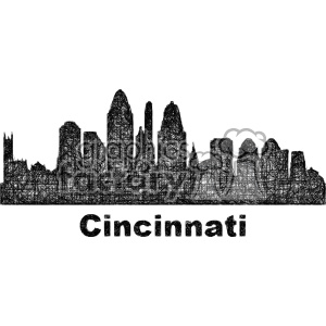 300x300 Black And White City Skyline Vector Clipart Usa Cincinnati