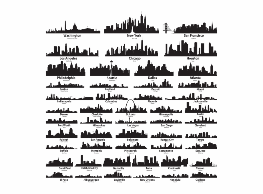 Us Cities Skyline Vector, Transparent Png Download For Free 920x680 Us Cities Skyline Vector, Transparent Png Download For Free
