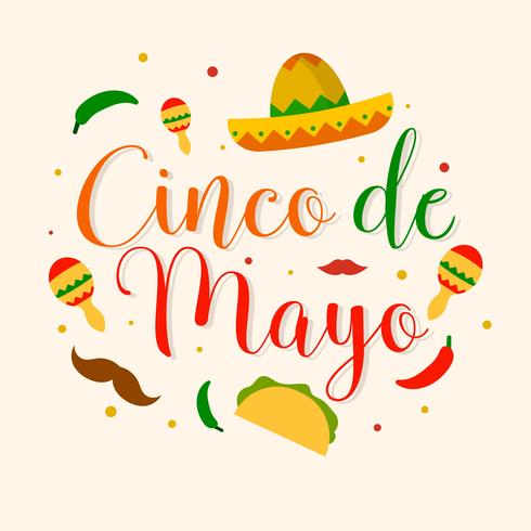490x490 Flat Cinco De Mayo Vector Illustration