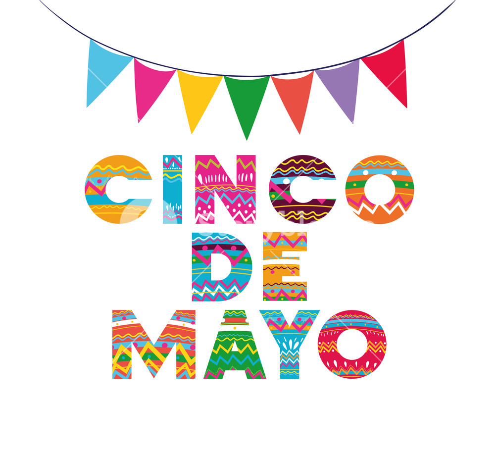 1000x919 Cinco De Mayo Card With Garlands Vector Illustration Design