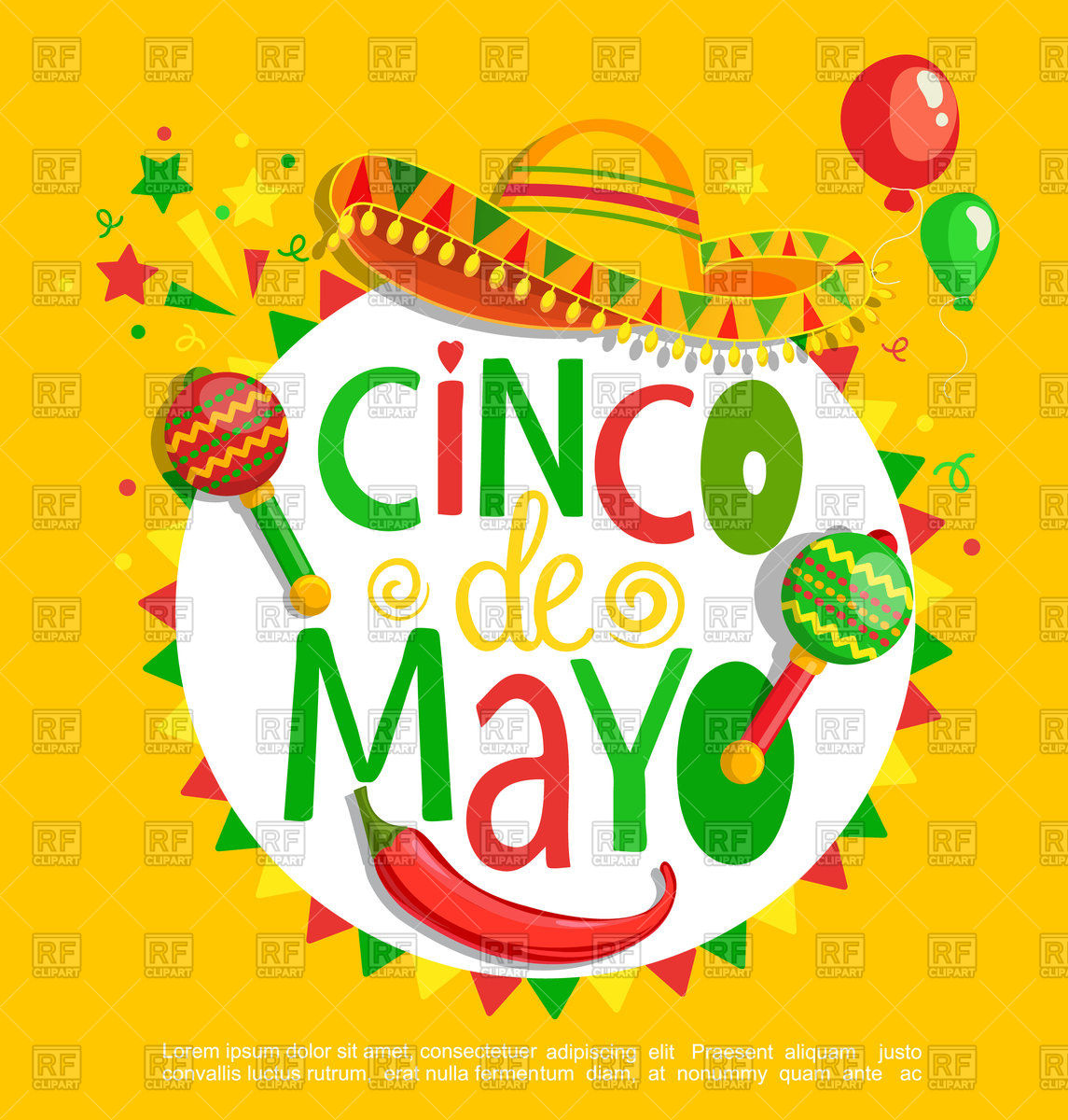 1145x1200 Cinco De Mayo, Lettering On Holiday Background Vector Image