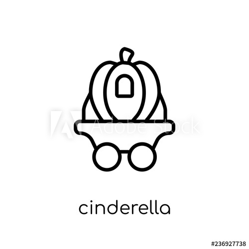 500x500 Cinderella Carriage Icon Trendy Modern Flat Linear Vector
