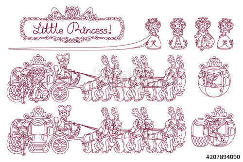 500x334 Vector Cinderella Carriage For Little Princess Stock Image