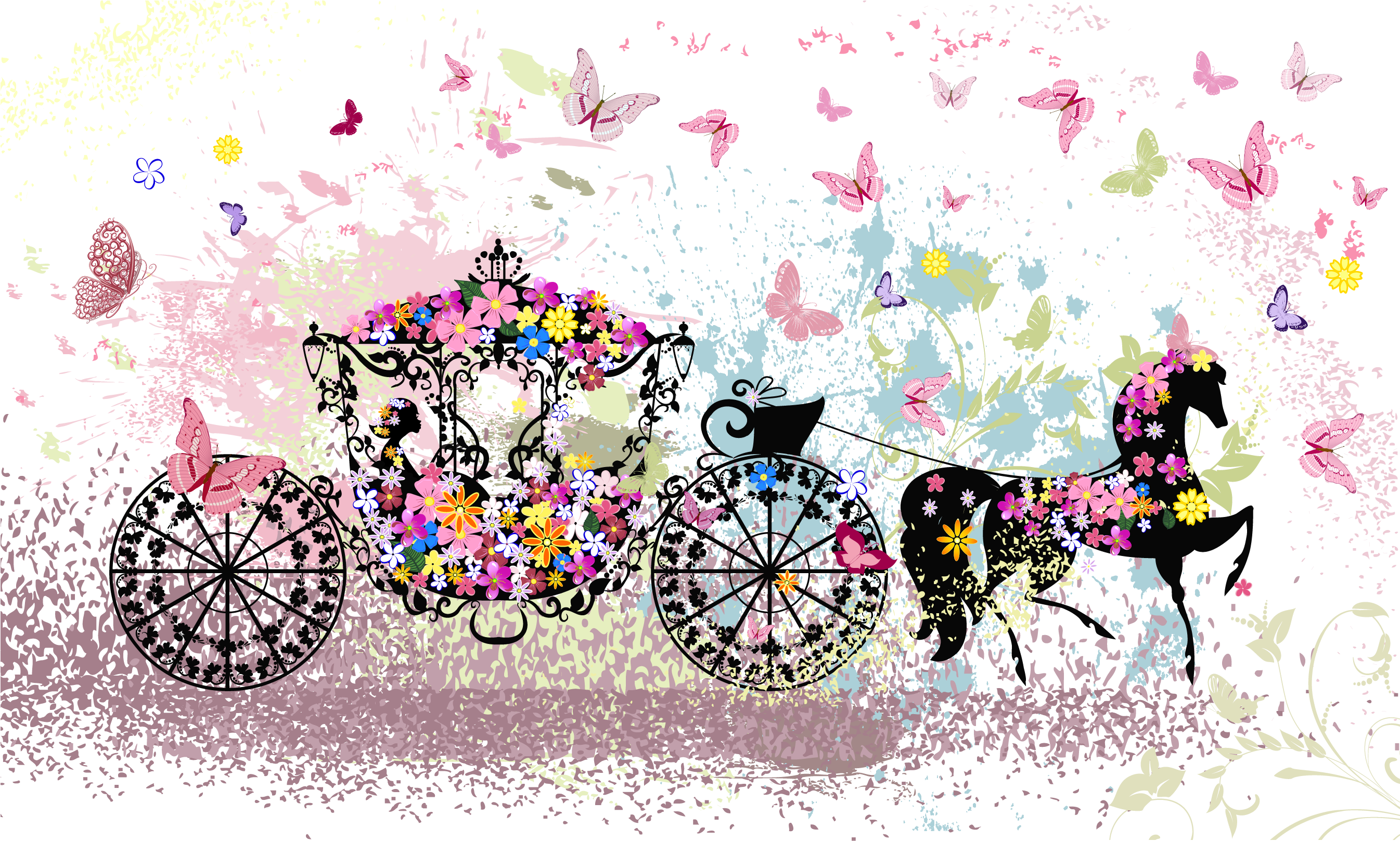 Hd Cinderella Vector Cart 2691x1617 Hd Cinderella Vector Cart