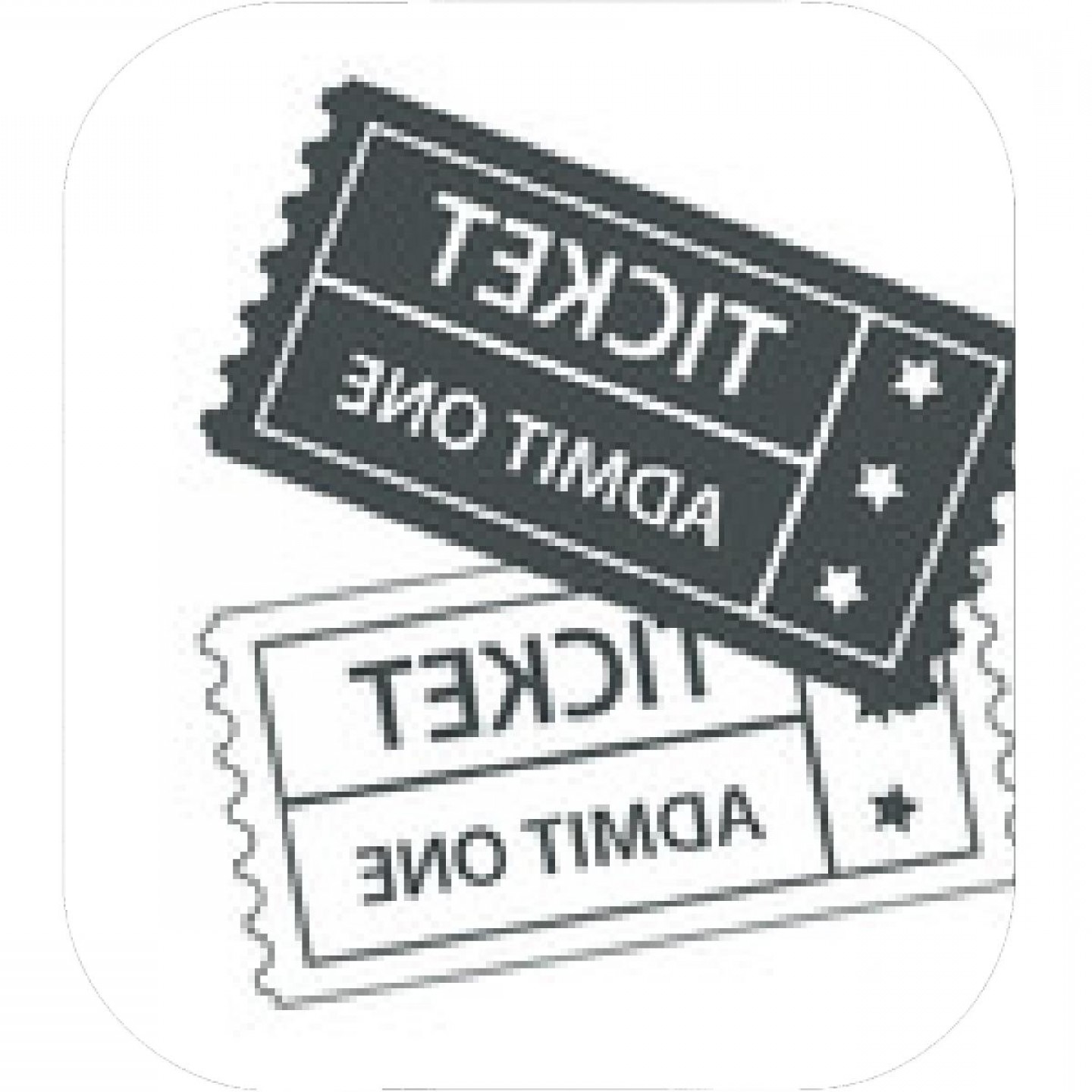 1440x1440 Two Cinema Tickets Black And White Design Stock Vector