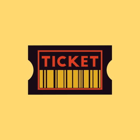 450x450 Movie Ticket Vector Illustration In Flat Style Cinema Ticket