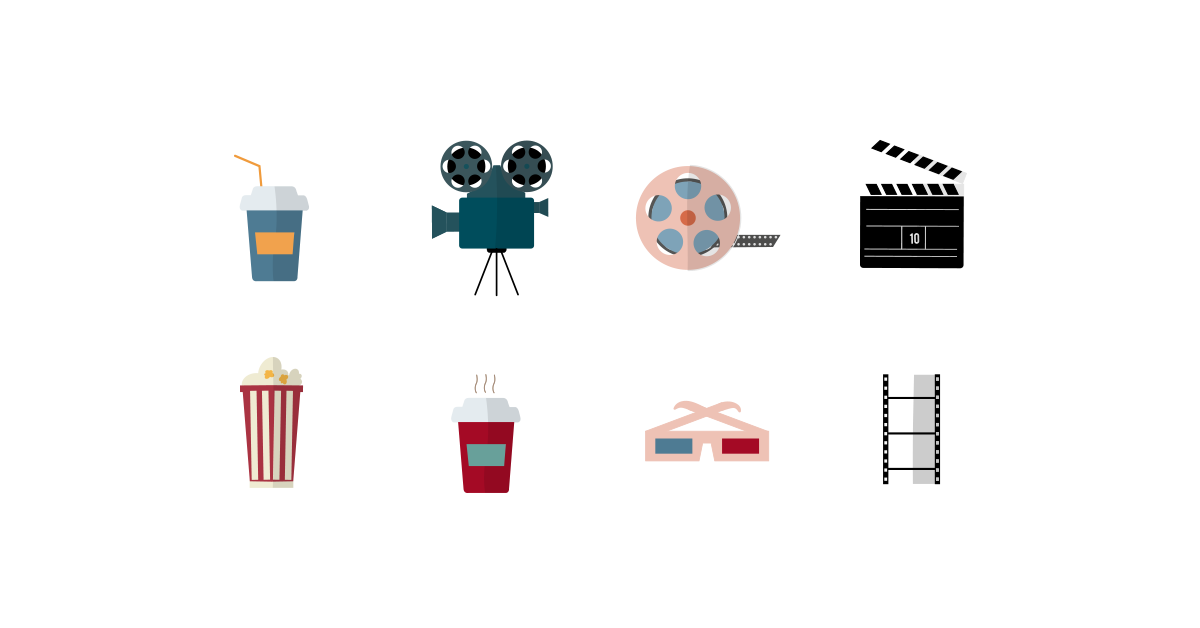 1200x628 Cinema Symbols And Icons Free Vector And Png The Graphic Cave