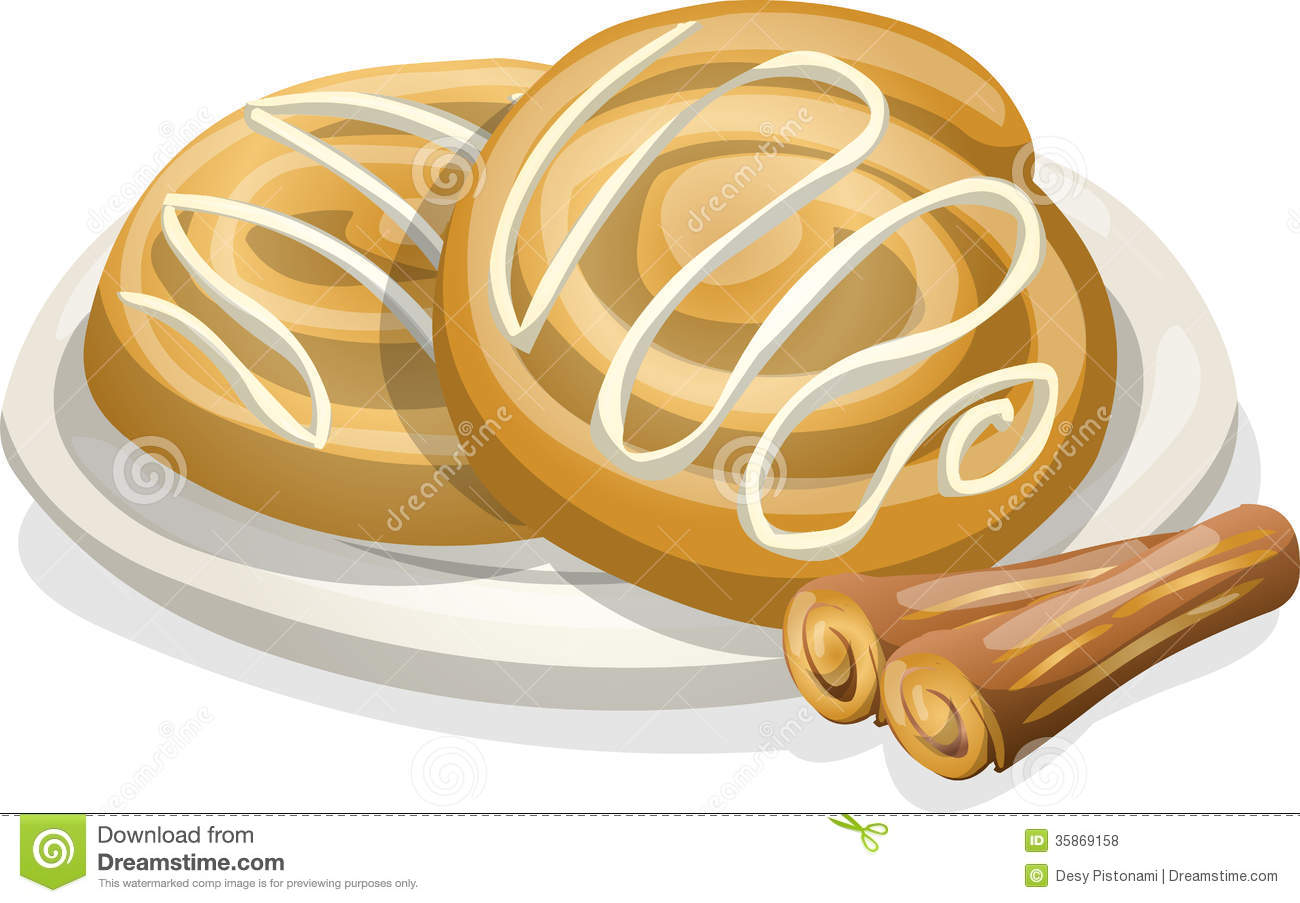 1300x903 One Cinnamon Roll Clipart