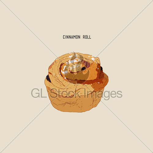 500x500 Traditional Homemade Cinnamon Rolls Sketch Vector Gl Stock Images