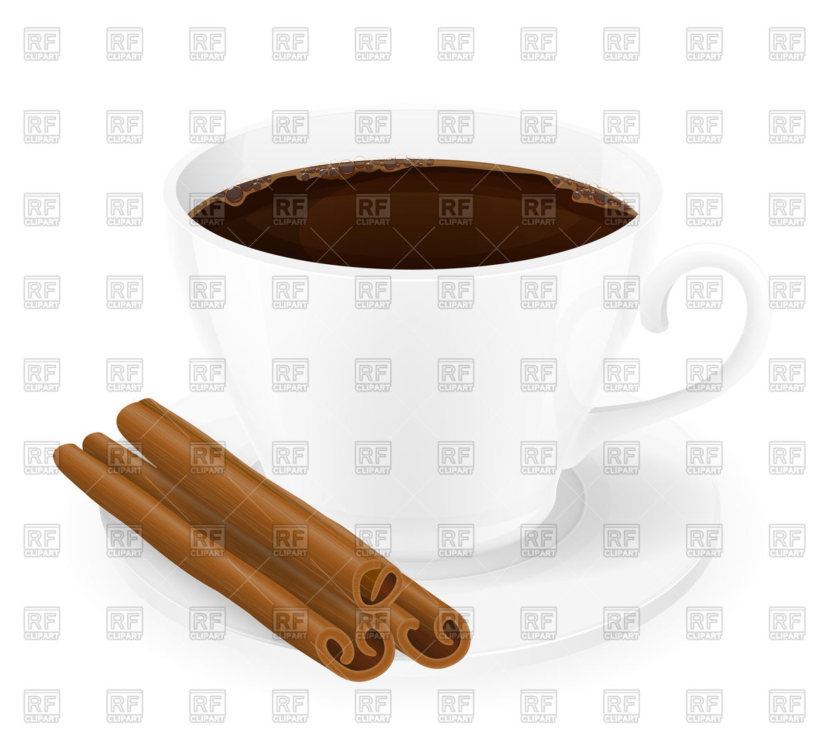 1200x1086 Cup Of Coffee With Cinnamon Sticks Vector Image Of Food