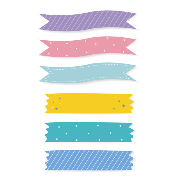 626x626 Colorful Patterned Adhesive Tape Vector Set Vector Free Download