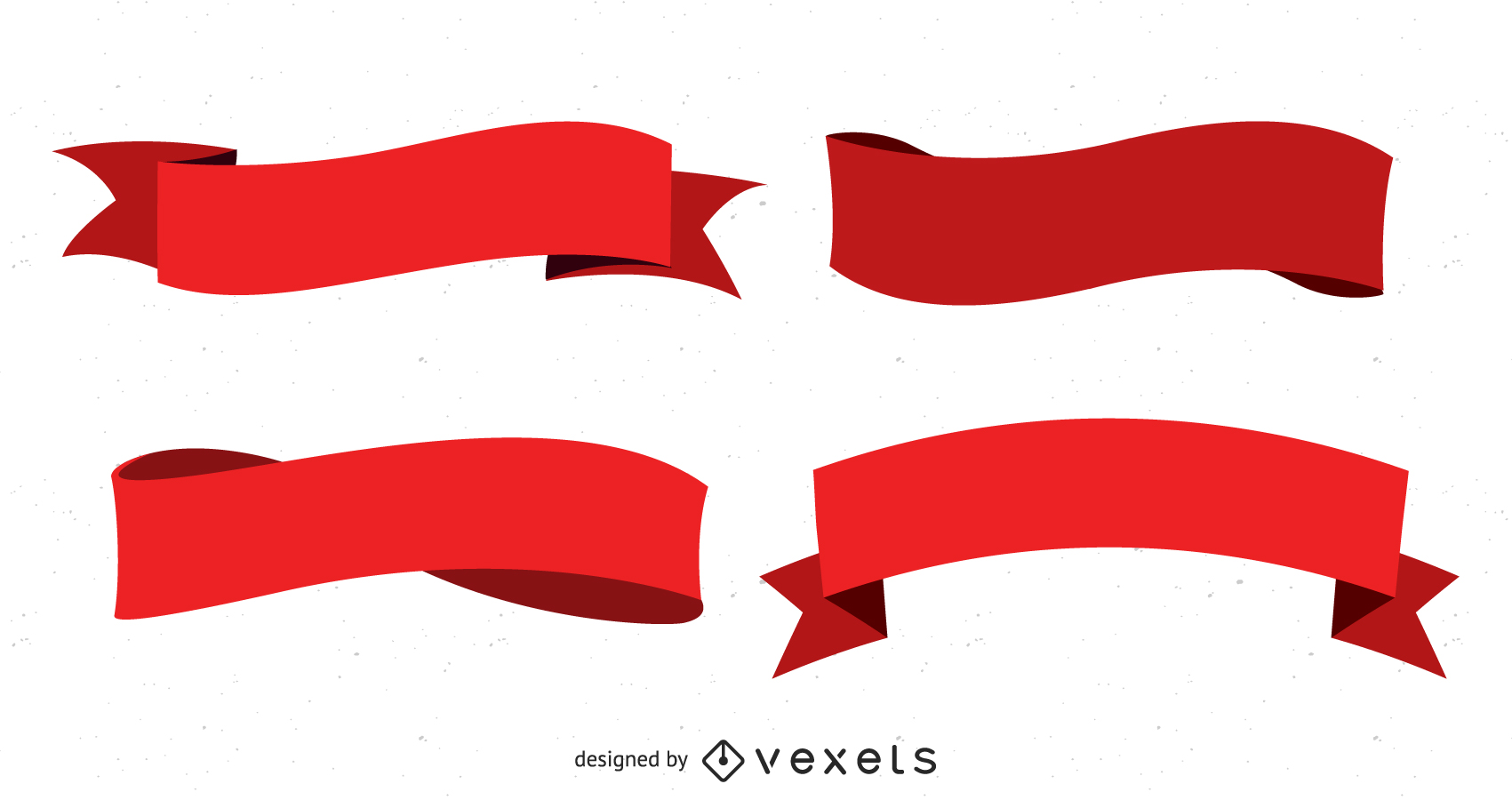 1701x900 Several Red Ribbon Streamers Vector