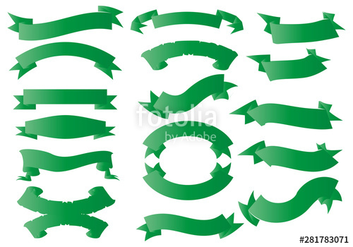 500x350 Cintas De Color Verde Sobre Fondo Blanco Stock Image And Royalty