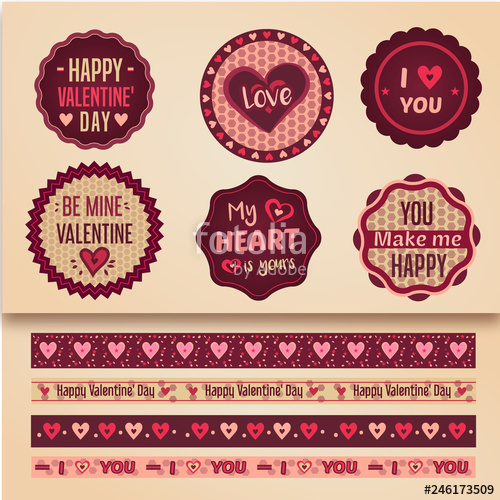 500x500 Etiquetas Y Cintas Para El De San Stock Image