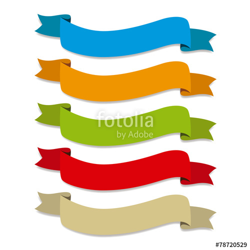 500x500 Cintas De Colores Onduladas, Etiquetas Para Titulos Stock Image