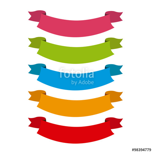 500x500 Cintas De Colores Onduladas Etiquetas Para Titulos Stock Image