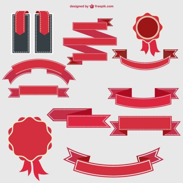 626x626 Conjunto De Cintas Y Etiquetas Rojas Creatividad Banner Vector