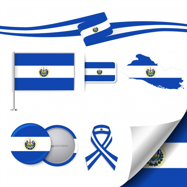 626x626 Stationery Elements Collection With The Flag Of El Salvador Design