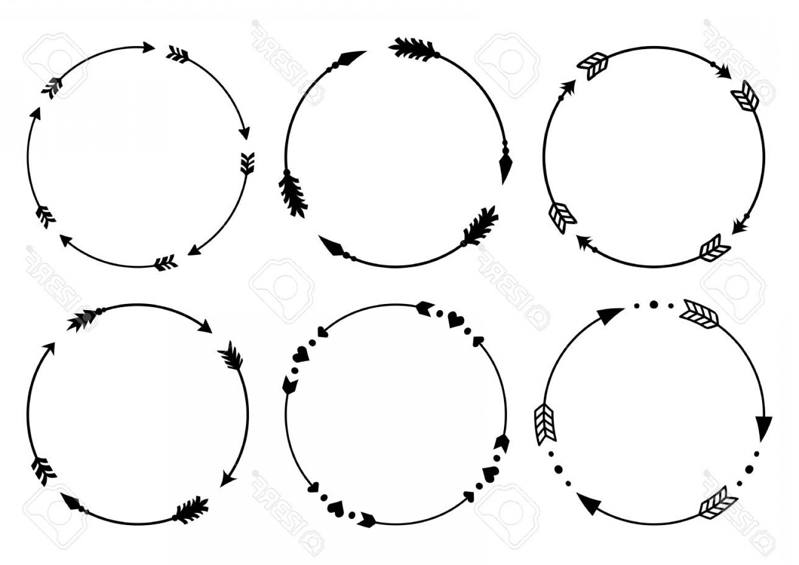 1560x1104 Photostock Vector Circle Arrow Frames For Monograms Arrows In Boho