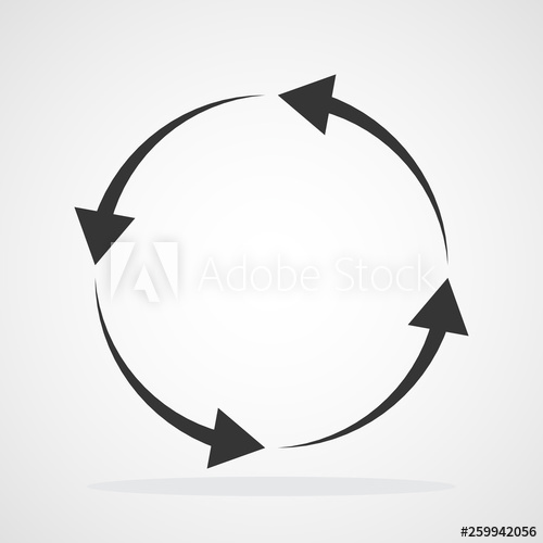 500x500 Black Circular Arrow Vector Illustration