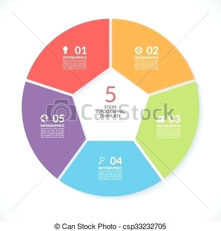450x470 Circle Banner Vector Template With Steps Parts Options