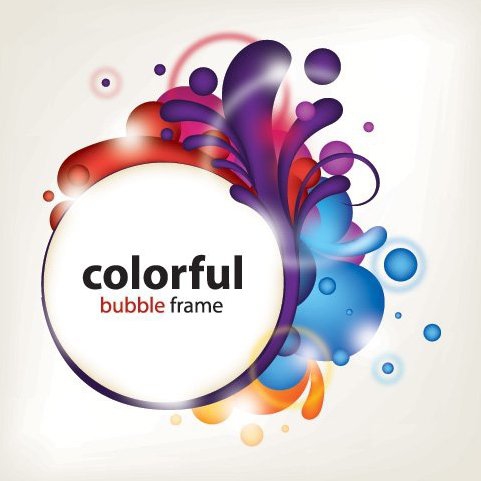 481x481 Colorful Splashed Frame Circle Banner Free Vector Download