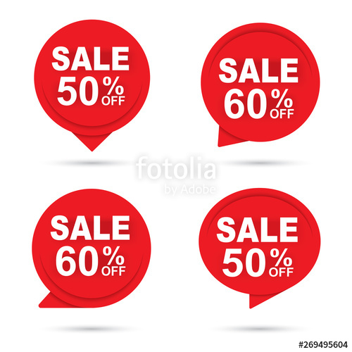 500x500 Sale Circle Banner Red Paper Abstract Background Use For Tag