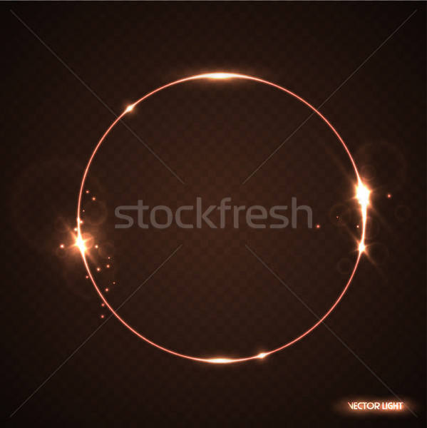 599x600 Vector Round Frame With Sparks And Spotlight Shining Circle