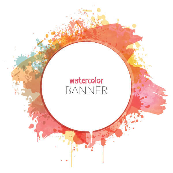 600x600 Watercolor Circle Banner Vector Image Free Vectors Ui Download
