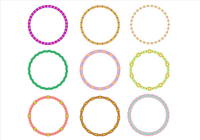 700x490 Cute Circle Border Funky Frames Vector