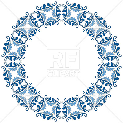 Decorative Circle Frame With Blue Elements, Mandala Circle Border 400x400 Decorative Circle Frame With Blue Elements, Mandala Circle Border