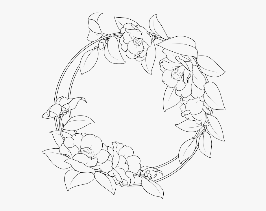 Flower Camellia Vector Artwork Border Round 920x731 Flower Camellia Vector Artwork Border Round