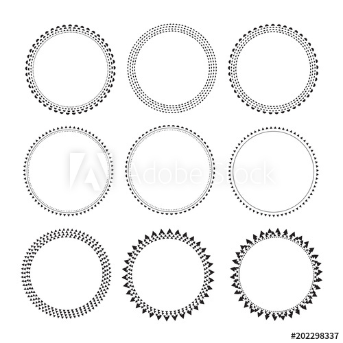 Vector Set Of Decorative Circle Border Frames 500x500 Vector Set Of Decorative Circle Border Frames