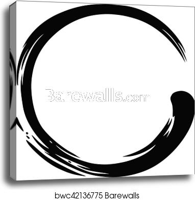 Zen Circle Paint Brush Stroke Vector Illustration, Canvas Print 382x390 Zen Circle Paint Brush Stroke Vector Illustration, Canvas Print