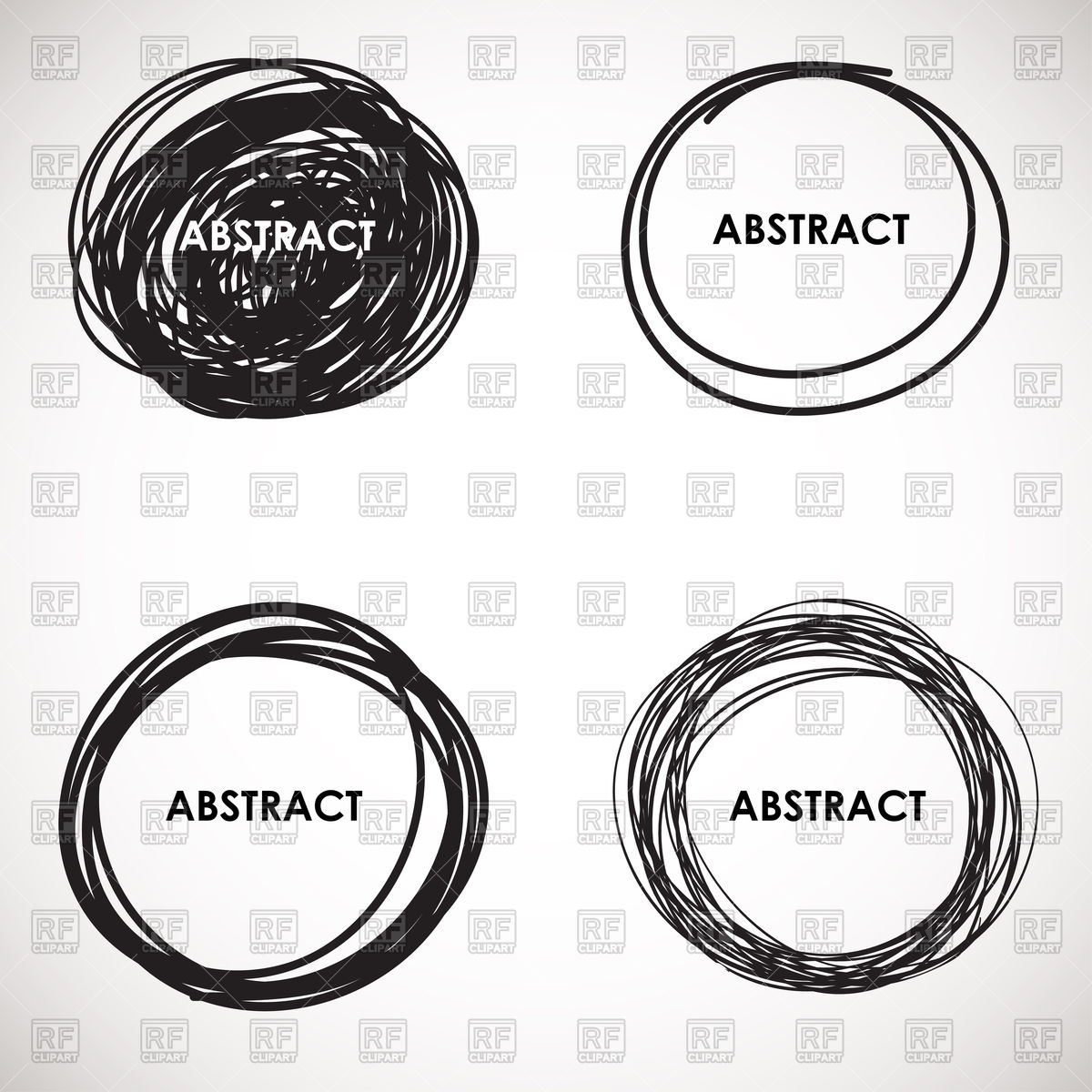 Brushstroke Circles With Inscription Absrtact Vector Image 1200x1200 Brushstroke Circles With Inscription Absrtact Vector Image