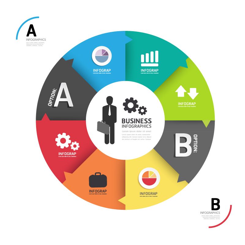 Infographic Color Pie Chart Vector Graphisized Info Circle 801x801 Infographic Color Pie Chart Vector Graphisized Info Circle