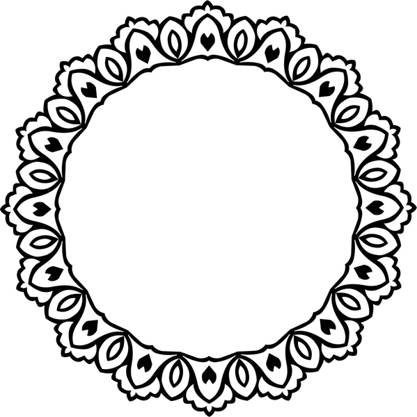 599x600 Decorative Circle Design With Vintage Abstract Border Free Vector