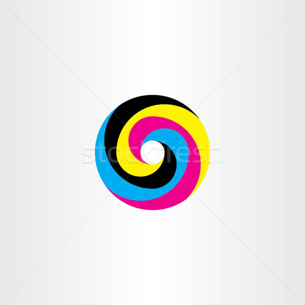 600x600 Printing Cmyk Logo Circle Vector Icon Design Vector Illustration