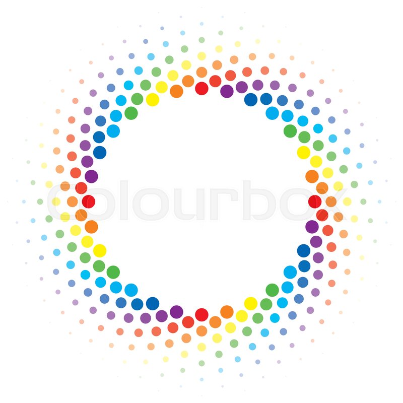 800x800 Colorful Halftone Circle Frame Vector Stock Vector Colourbox