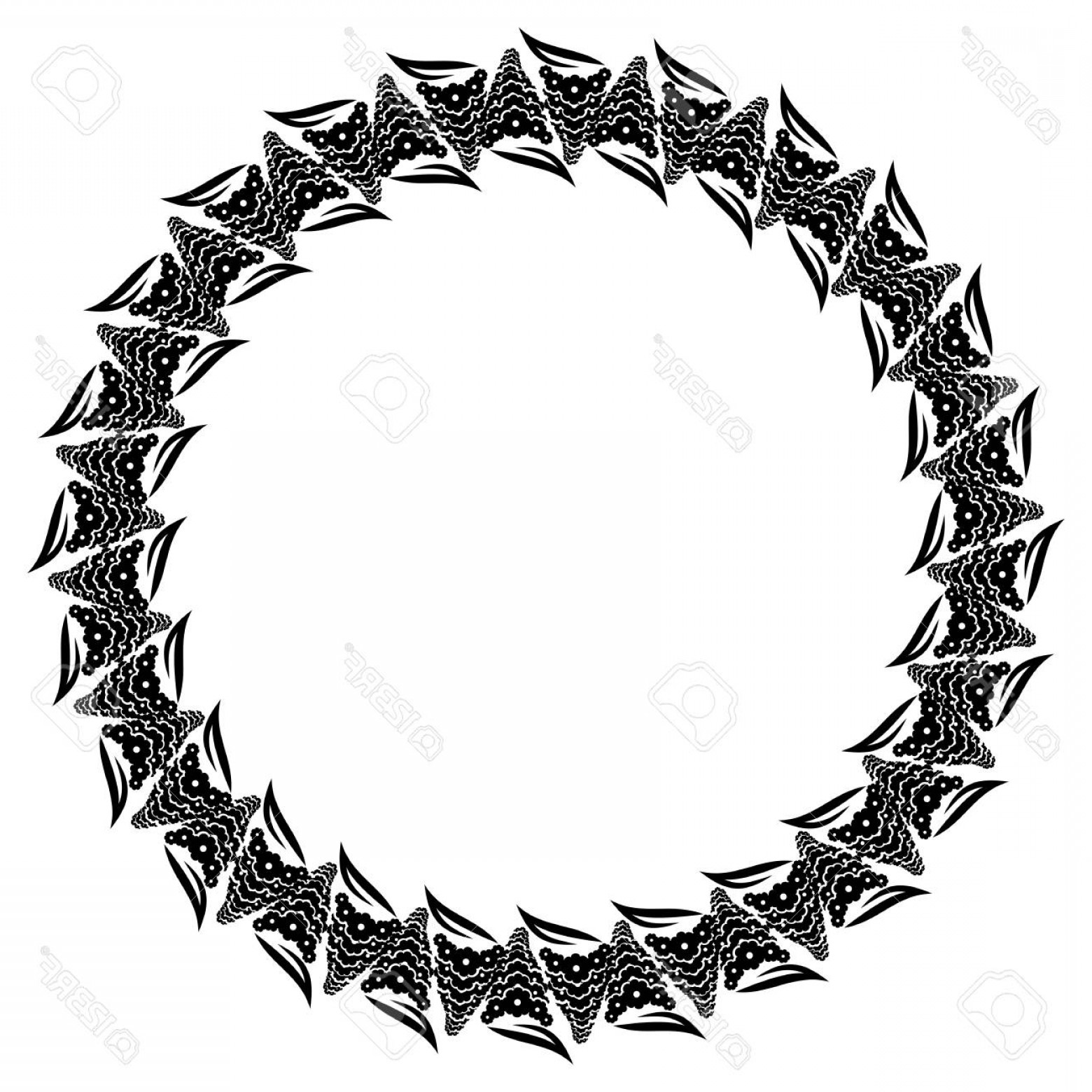 1560x1560 Photostock Vector Round Floral Silhouette Frame Vector Clip Art