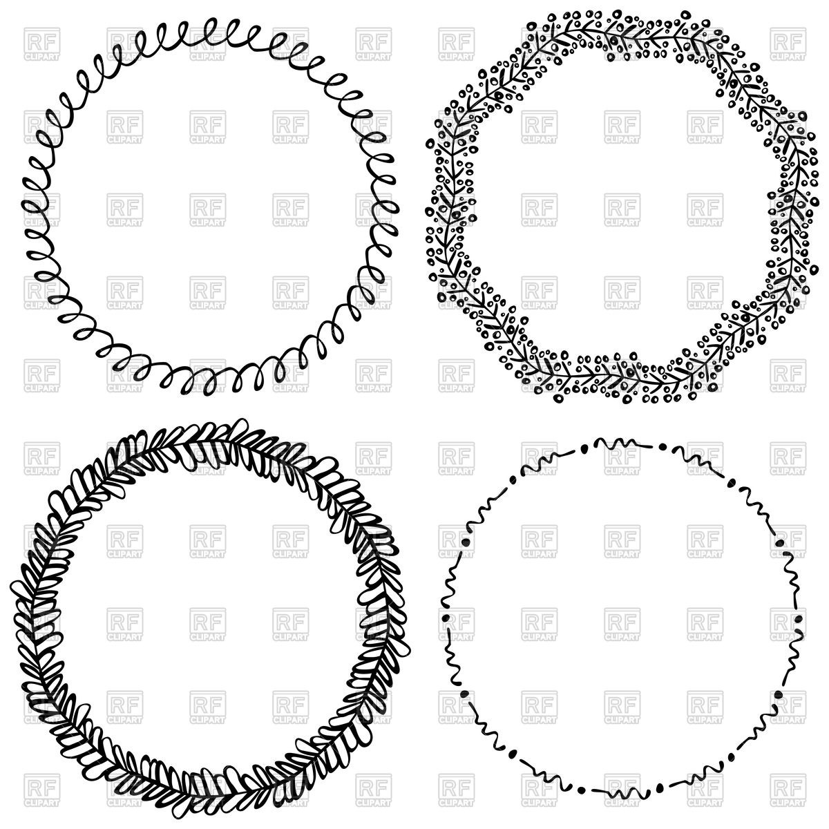 1200x1200 Set Of Decorative Circle Frames Vector Image Of Borders And Frames